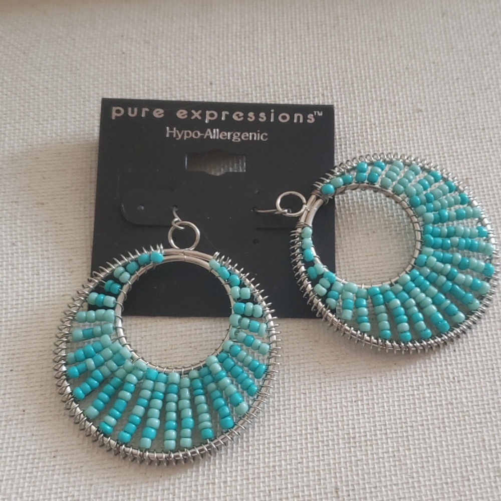 Turquoise and silver earrings